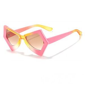 PINK MULTICOLOR RETRO BUTTERFLY CAT EYE FASHION SUNGLASSES